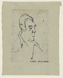 Artist: b'WILLIAMS, Fred' | Title: b'Portrait of Dwyer' | Date: c.1950 | Technique: b'dyeline' | Copyright: b'\xc2\xa9 Fred Williams Estate'