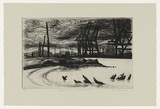 Artist: AMOR, Rick | Title: River with an old boat hull. | Date: 1991 | Technique: etching, printed in black ink with plate-tone, from one plate