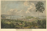 Artist: b'LYCETT, Joseph' | Title: b'Newcastle, New South Wales.' | Date: 1824 | Technique: b'lithograph, printed in black ink, from one stone; hand-coloured'