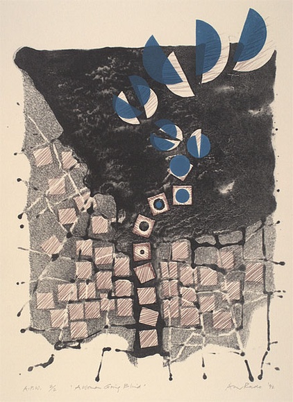 Artist: b'Rado, Ann.' | Title: b'A woman going blind' | Date: 1992 | Technique: b'lithograph, printed in colour, from multiple stones'