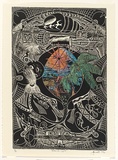 Artist: b'MAST, Robert' | Title: b'Totemic Cycle' | Date: 1997 | Technique: b'linocut, printed in black ink from one block; hand-coloured'