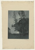 Artist: b'LONG, Sydney' | Title: b'Moonrise pastoral' | Date: 1918 | Technique: b'aquatint, printed in sepia ink, from one copper plate' | Copyright: b'Reproduced with the kind permission of the Ophthalmic Research Institute of Australia'