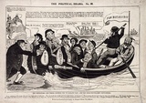 Artist: UNKNOWN, | Title: The Ministers and their cronies off to Botany Bay and the Dorchester men returning | Date: 1834 | Technique: woodcut, printed in black ink, from one block