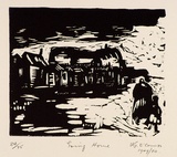 Artist: O'Connor, Vic. | Title: Going home | Date: 1949 | Technique: linocut, printed in black ink, from one block | Copyright: Reproduced with permission of the artist.