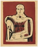 Artist: b'SELLBACH, Udo' | Title: b'(Man in armchair)' | Date: 1954 | Technique: b'lithograph, printed in colour, from two stones [or plates]'