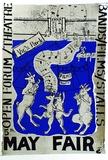 Artist: Speirs, Andrew. | Title: May fair: Open forum, theatre, bands, films, stalls | Date: 1979 | Technique: screenprint, printed in colour, from multiple stencils