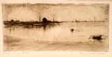 Artist: Wallis, Raymond. | Title: (Still waters in the Bay) | Date: 1920 | Technique: drypoint, printed in brown ink with plate-tone, from one plate
