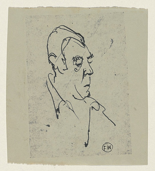 Artist: b'WILLIAMS, Fred' | Title: b'Portrait of Dwyer' | Date: c.1950 | Technique: b'dyeline' | Copyright: b'\xc2\xa9 Fred Williams Estate'