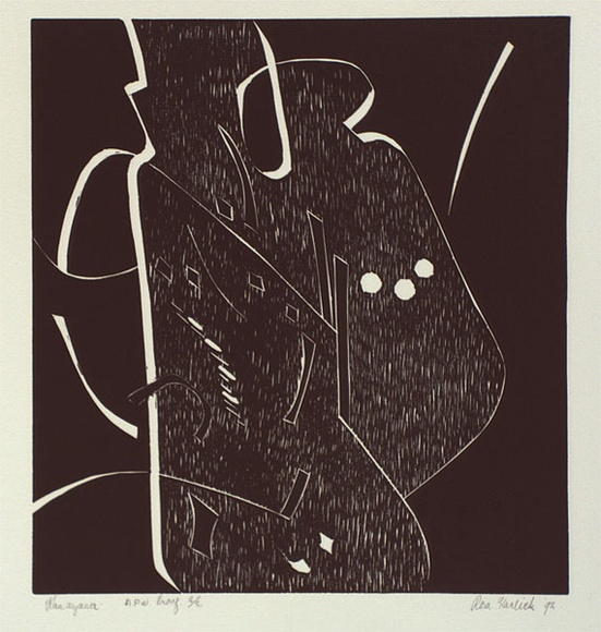 Artist: b'GARLICK, Rosa' | Title: b'Kanazawa' | Date: 1992, November | Technique: b'linocut, printed in black ink, from one block'