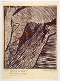 Artist: Burgess, Ruth. | Title: Cloud tree, red wind... | Date: 1993 | Technique: woodcut, printed in colour, from multiple blocks