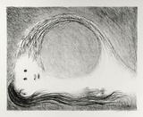 Artist: BOYD, Arthur | Title: St Francis lying down in the wilderness. | Date: (1965) | Technique: lithograph, printed in black ink, from one plate | Copyright: Reproduced with permission of Bundanon Trust