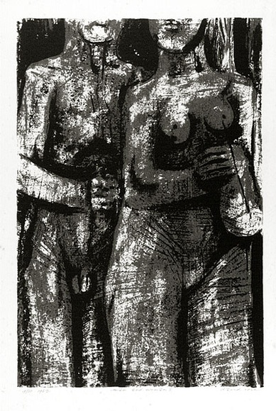 Artist: b'Rose, David.' | Title: b'Man and woman I' | Date: 1962 | Technique: b'screenprint, printed in colour, from two stencils'