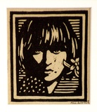 Artist: Wood, Rex. | Title: (Face of a girl) | Date: c.1934 | Technique: linocut, printed in black ink, from one block