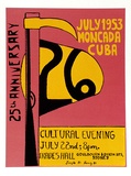 Artist: b'Parassen, Syd.' | Title: b'25th Anniversary/ Moncada Cuba' | Date: 1978 | Technique: b'screenprint, printed in colour, from three stencils'