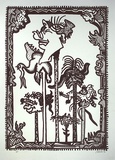 Artist: b'Paterson, Jim.' | Title: b'not titled [creatures on sticks]' | Date: 1984 | Technique: b'lithograph, printed in black ink, from one stone'