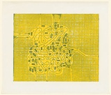 Title: Tribute to Dr. Milligan [yellow] | Date: 1965 | Technique: mixed-media relief print printed in colour from 2 plates