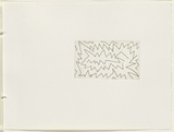 Artist: b'JACKS, Robert' | Title: b'not titled [abstract linear composition]. [leaf 19 : recto]' | Date: 1978 | Technique: b'etching, printed in black ink, from one plate'