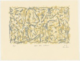 Artist: b'Rankin, David.' | Title: b'Open over stones' | Date: 1977, April | Technique: b'lithograph, printed in colour, from two plates [ochre, grey inks]'