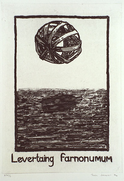 Artist: b'Jones, Tim.' | Title: b'Levertaing Farnonumum' | Date: 1994, April - May | Technique: b'etching, printed in black ink, from one plate'