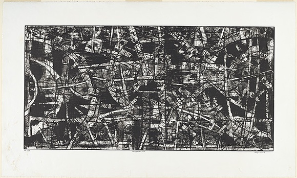 Artist: b'Kemp, Roger.' | Title: b'Horizontal two.' | Date: c.1975 | Technique: b'etching, printed in black ink, from one magnesium plate'