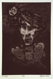 Artist: b'Gimour, Geoff.' | Title: b'Man' | Date: 1987 | Technique: b'etching and aquatint, printed in dark brown ink, from one plate'