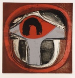 Artist: b'LAWTON, Tina' | Title: b'not titled' | Date: c.1965 | Technique: b'linocut, printed in black ink, from one block'