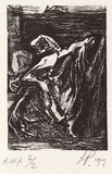 Artist: Palethorpe, Jan | Title: not titled [twisted figure 1st state] | Date: 2000, February | Technique: etching, printed in black ink, from one plate