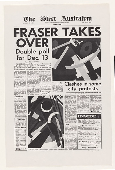 Artist: STANNAGE, Miriam | Title: Double poll | Date: 1976 | Technique: offset-lithograph, printed in black ink | Copyright: © Miriam Stannage