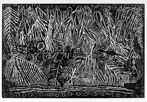 Artist: b'Petyarre, Nancy.' | Title: b'not titled [No.29]' | Date: 1990 | Technique: b'woodcut, printed in black ink, from one block'