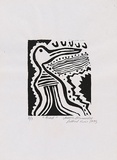 Artist: b'MACUMBOY, Vanessa' | Title: b'Bird' | Date: 1995 | Technique: b'linocut, printed in black ink, from one block'