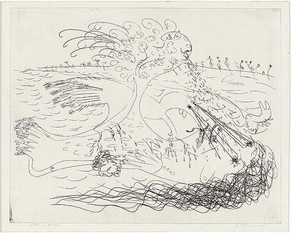Artist: BOYD, Arthur | Title: Bird, beast and wooded island. | Date: (1968-69) | Technique: etching, printed in black ink, from one plate | Copyright: Reproduced with permission of Bundanon Trust