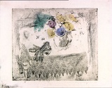 Artist: MACQUEEN, Mary | Title: (Still life on table with gloves and lace) | Date: c.1964 | Technique: softground-etching and aquatint, printed in black ink, from one plate; additions in charcoal | Copyright: Courtesy Paulette Calhoun, for the estate of Mary Macqueen