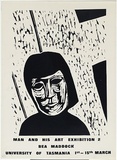 Artist: b'MADDOCK, Bea' | Title: b'Exhibition poster: Man and art exhibition 2' | Date: February 1968 | Technique: b'screenprint, printed in black ink, from one screen'