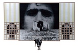 Artist: SHOMALY, Alberr | Title: Self portrait with a cow | Date: 1971 | Technique: screenprint, printed in colour, from five screens