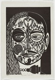 Artist: Klein, Deborah. | Title: Half woman, half man | Date: 1996 | Technique: linocut, printed in black ink, from one block