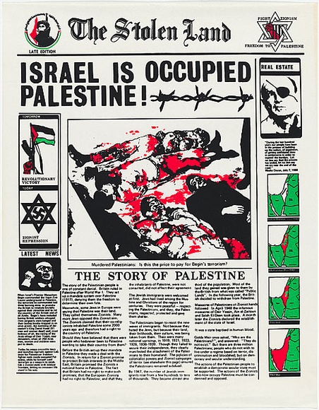 Title: b'The stolen land [English version]' | Date: 1978 | Technique: b'screenprint, printed in colour, from multiple stencils' | Copyright: b'\xc2\xa9 Michael Callaghan'