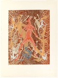 Artist: b'Hayward Pooaraar, Bevan.' | Title: b'Ancestral Spirits and Yonga Anthropomorph' | Date: 1989 | Technique: b'screenprint'