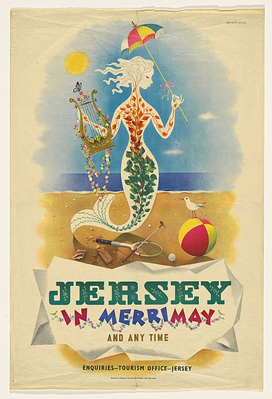 Artist: b'Bainbridge, John.' | Title: b'Poster: Jersey in Merrimay and any time.' | Date: c.1956 | Technique: b'photo-lithograph'