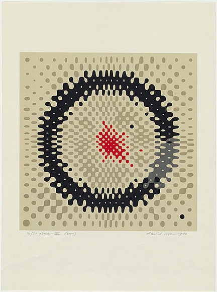 Artist: b'Rose, David.' | Title: b'Game III (Sun)' | Date: 1970 | Technique: b'screenprint, printed in colour, from multiple stencils'