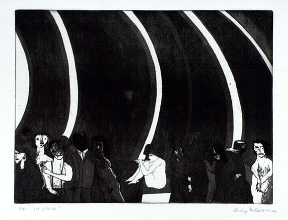 Artist: b'BALDESSIN, George' | Title: b'The tunnel.' | Date: 1966 | Technique: b'etching and aquatint, printed in black ink, from one plate'