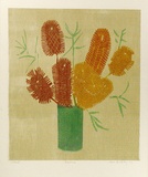 Artist: BUCKLEY, Sue | Title: Banksia. | Date: 1979 | Technique: woodcut, printed in colour, from multiple blocks | Copyright: This work appears on screen courtesy of Sue Buckley and her sister Jean Hanrahan