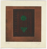 Artist: b'SELLBACH, Udo' | Title: b'(Pattern with border)' | Date: 1967 | Technique: b'etching, aquatint printed in colour from two?  plates'