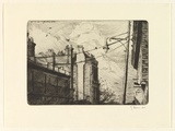 Artist: b'EWINS, Rod' | Title: b'After the rain, South London, Oct.64.' | Date: 1964 | Technique: b'drypoint, printed in black ink, from one copper plate'