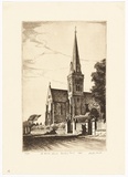 Artist: PLATT, Austin | Title: St Marks Church, Darling Point | Date: 1945 | Technique: etching, printed in black ink, from one plate