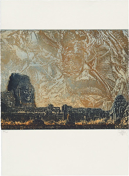 Title: b'Angkor for ADG' | Date: 1986 | Technique: b'photo-etching and aquatint, printed in colour, from two plates'