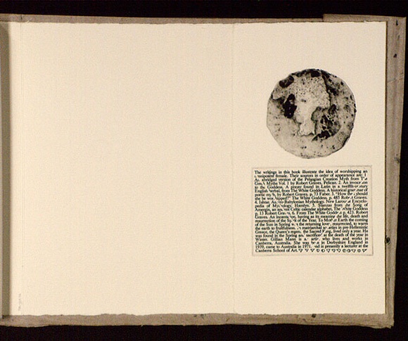 Artist: b'Mann, Gillian.' | Title: b'Text.' | Date: 1981 | Technique: b'etching, printed in black ink, from one plate'