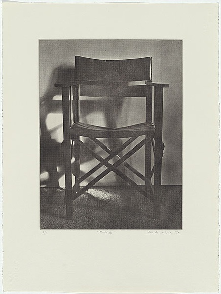 Artist: b'MADDOCK, Bea' | Title: b'Chair II' | Date: September 1974 | Technique: b'photo-etching and aquatint, printed in black ink, from one zinc plate'