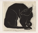 Artist: Walker, Ralph Trafford. | Title: not titled [possum] | Date: 1937 | Technique: linocut, printed in black ink, from one block