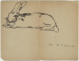 Artist: b'Rede, Geraldine.' | Title: b'frontispiece [rabbit]' | Date: 1905 | Technique: b'woodcut, printed in multiple colour in the Japanese manner, from three blocks; with letter-press' | Copyright: b'\xc2\xa9 Violet Teague Archive, courtesy Felicity Druce'
