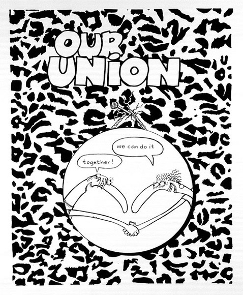 Artist: b'ACCESS 2' | Title: b'Our Union.' | Date: 1990 | Technique: b'screenprint, printed in black ink, from one stencil'